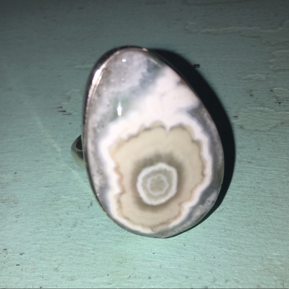 New beautiful ocean jasper sterling silver ring